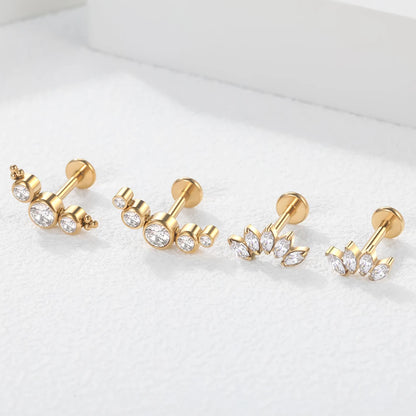 Titanium Crystal Ear Studs