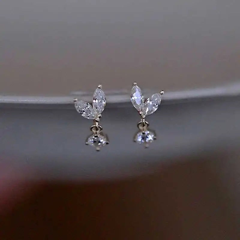 Crystal Water Drop Stud Earrings