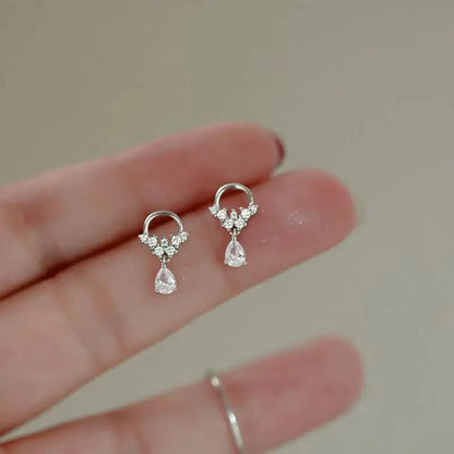 Crystal Water Drop Stud Earrings