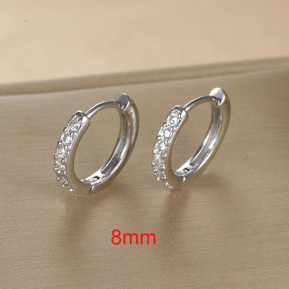 2PCS Tiny Stainless Steel Huggie Small Hoop Earrings For Women Round Circle Punk Unisex Rock Earring Cartilage Piercing Jewelry