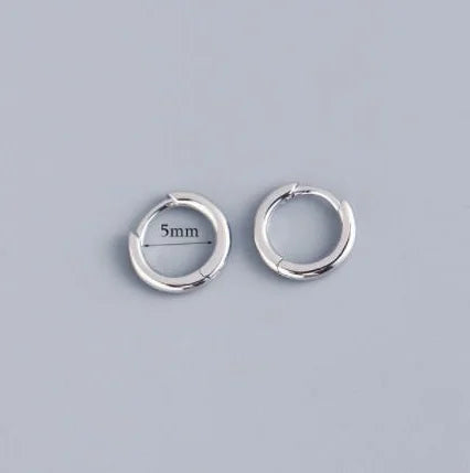 2PCS Tiny Stainless Steel Huggie Small Hoop Earrings For Women Round Circle Punk Unisex Rock Earring Cartilage Piercing Jewelry