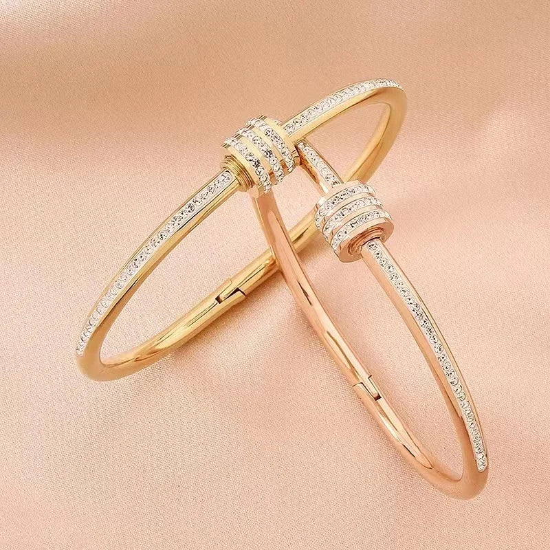 Gold Rhinestone Bracelets / Bangles