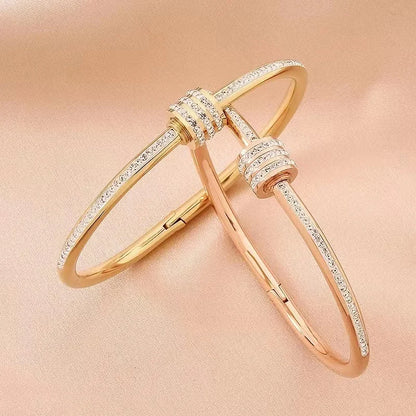 Gold Rhinestone Bracelets / Bangles