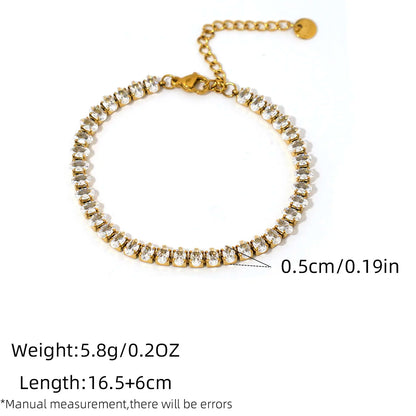 Geometric CZ Bezel Tennis Bracelet