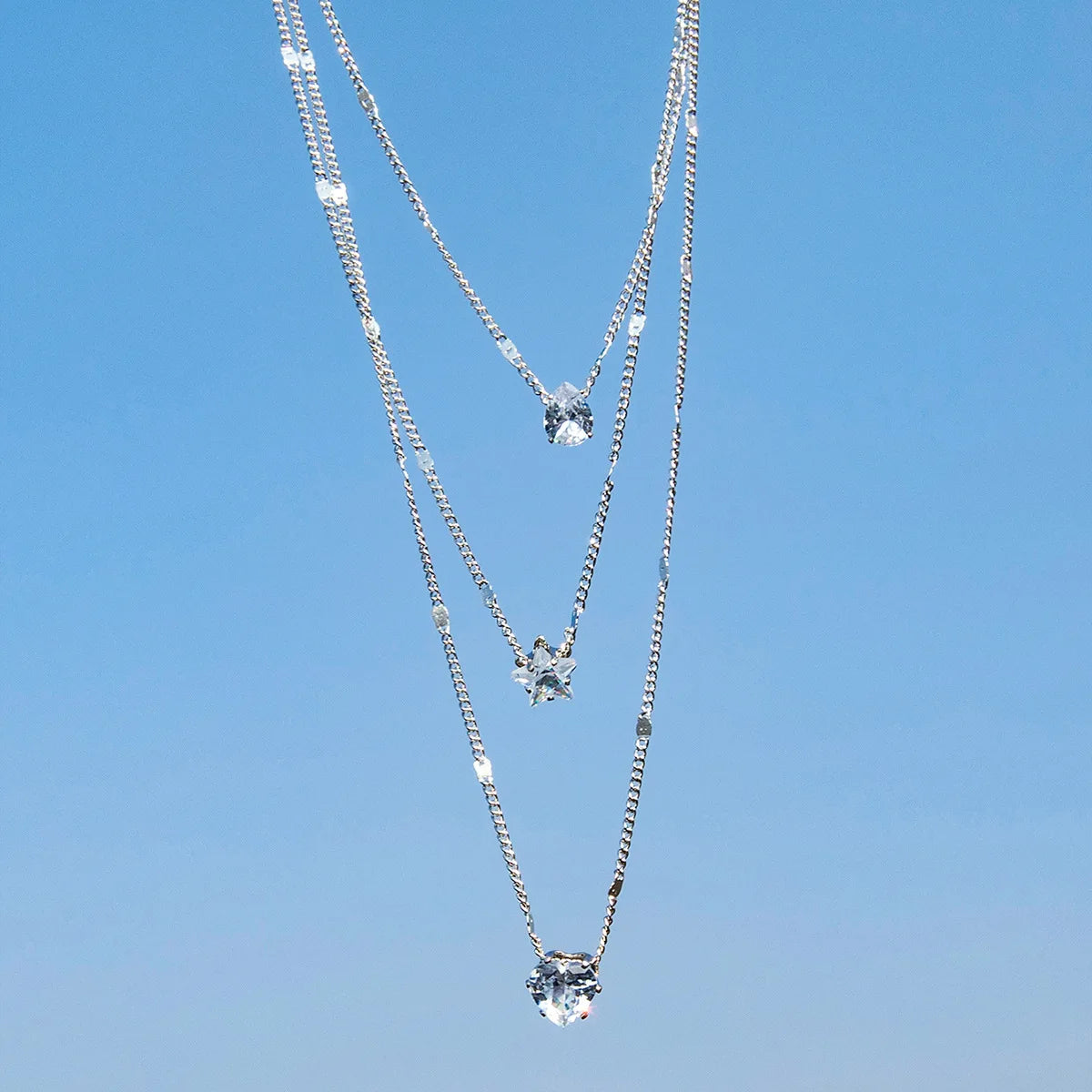 Zircon Heart Pendant Necklace