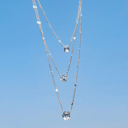 Zircon Heart Pendant Necklace