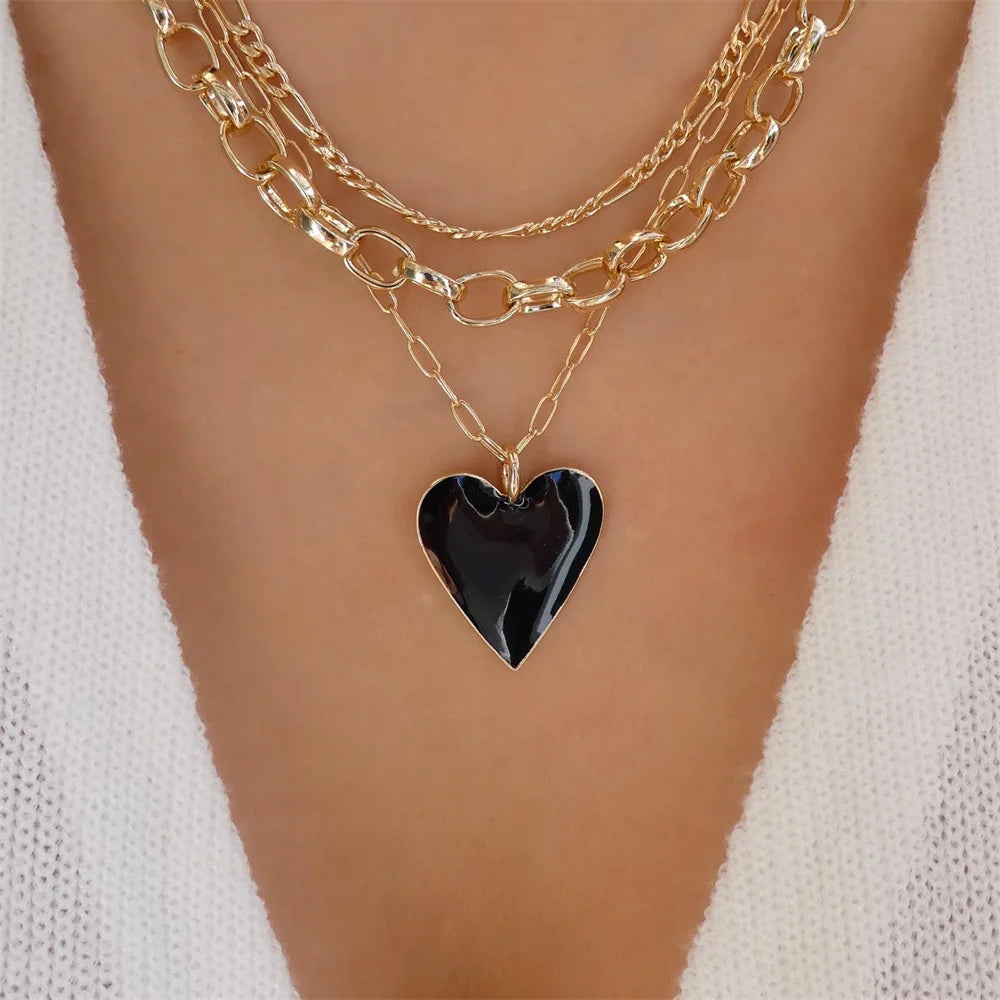 Red Heart Flower Necklace
