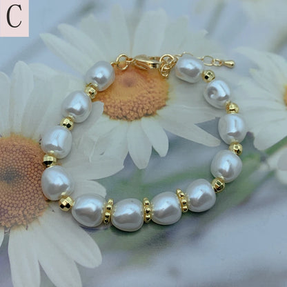 Exquisite luxury Irregular Imitation Pearl Chain Bracelet For Woman Trendy Jewelry Gift