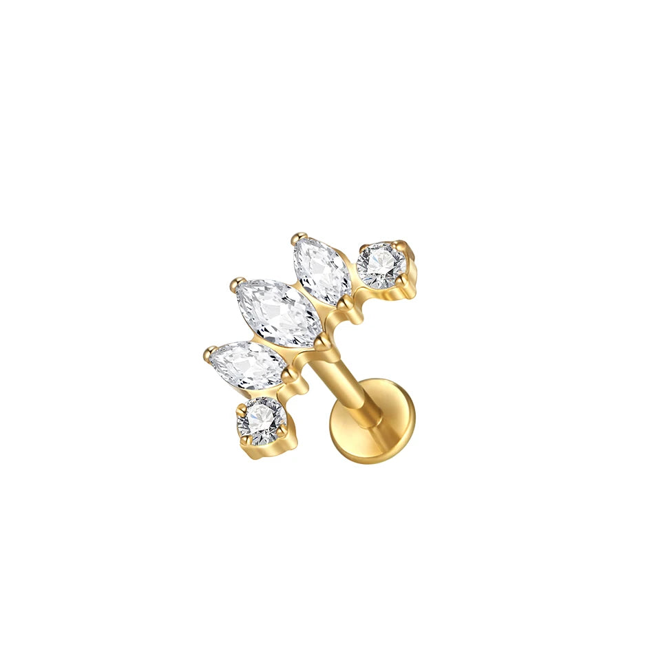 Titanium Crystal Ear Studs