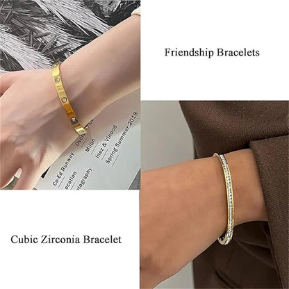 Gold Rhinestone Bracelets / Bangles
