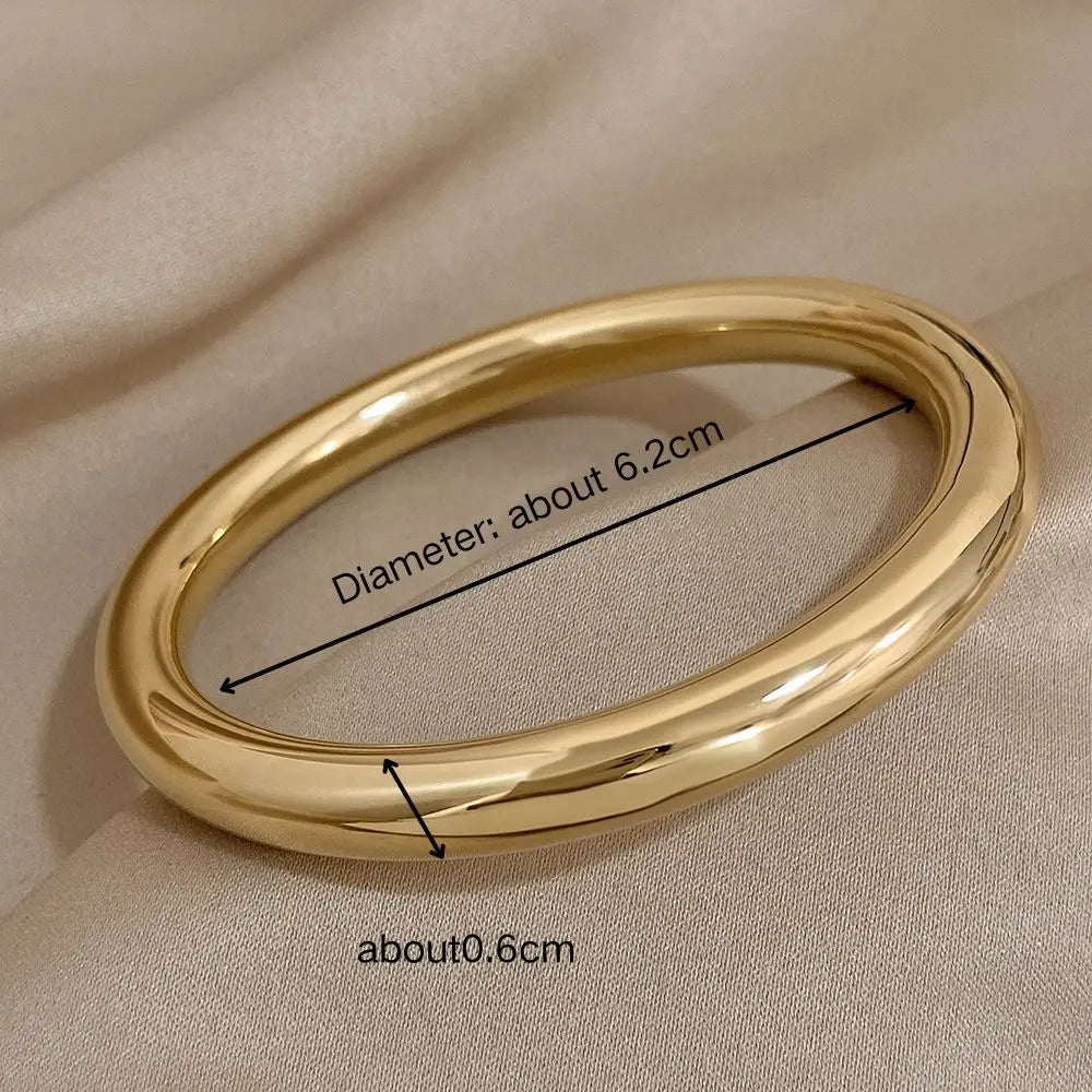 Glossy Solid Color Stainless Steel Bangle