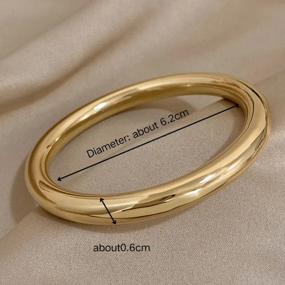 Glossy Solid Color Stainless Steel Bangle