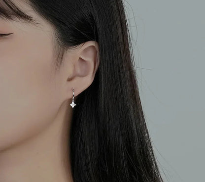 Sterling Silver Leaf Loop Earrings