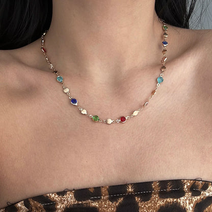 Colorful Crystal Tassel Necklace