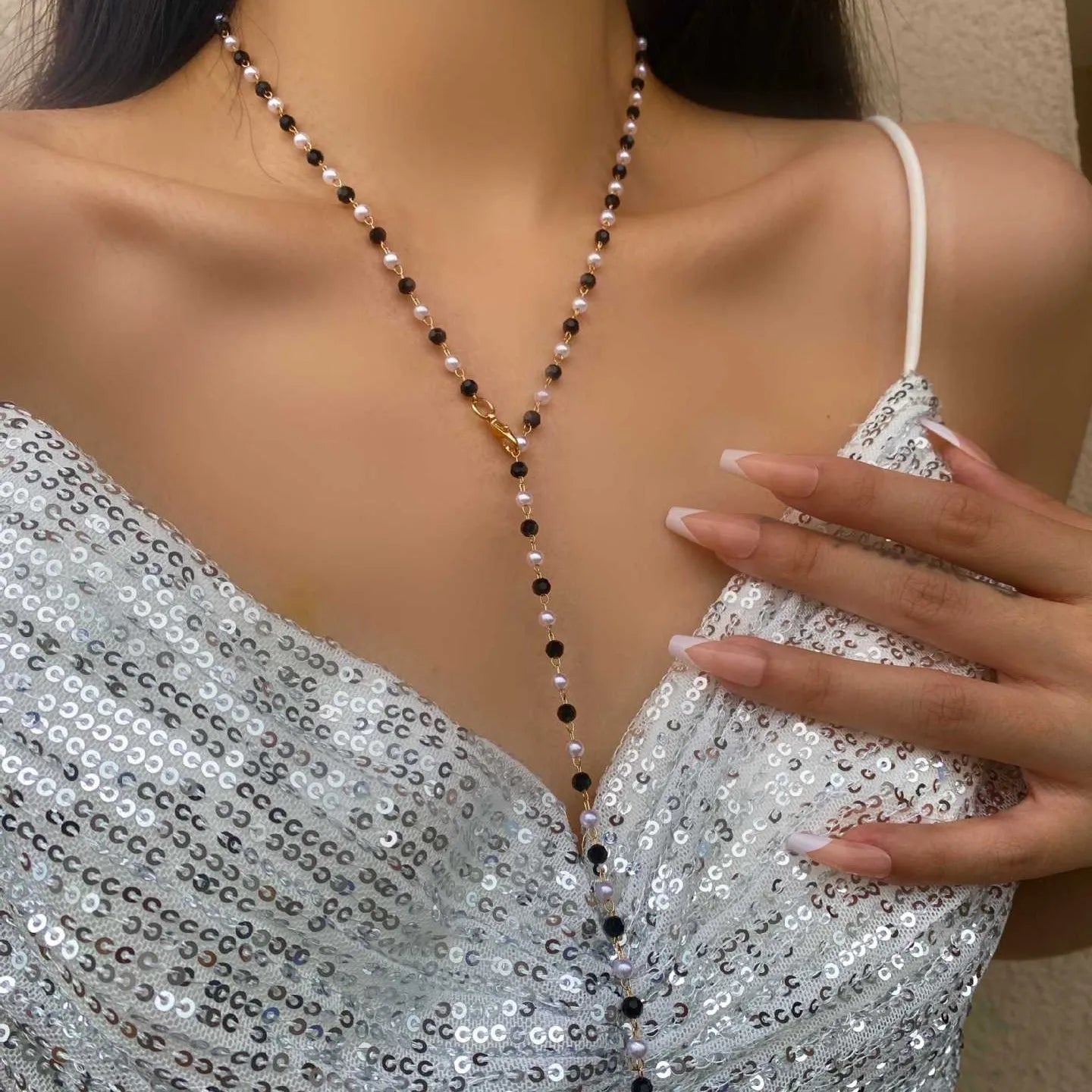 Colorful Crystal Tassel Necklace