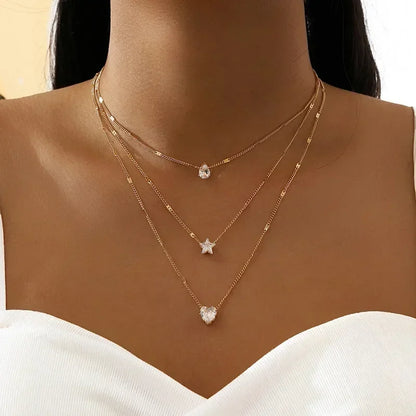 2025 New Women's Pearl Necklace Kpop Gold Color Beads Pendant Necklaces Goth Double Layer Chain Choker for Women Fashion Jewelry