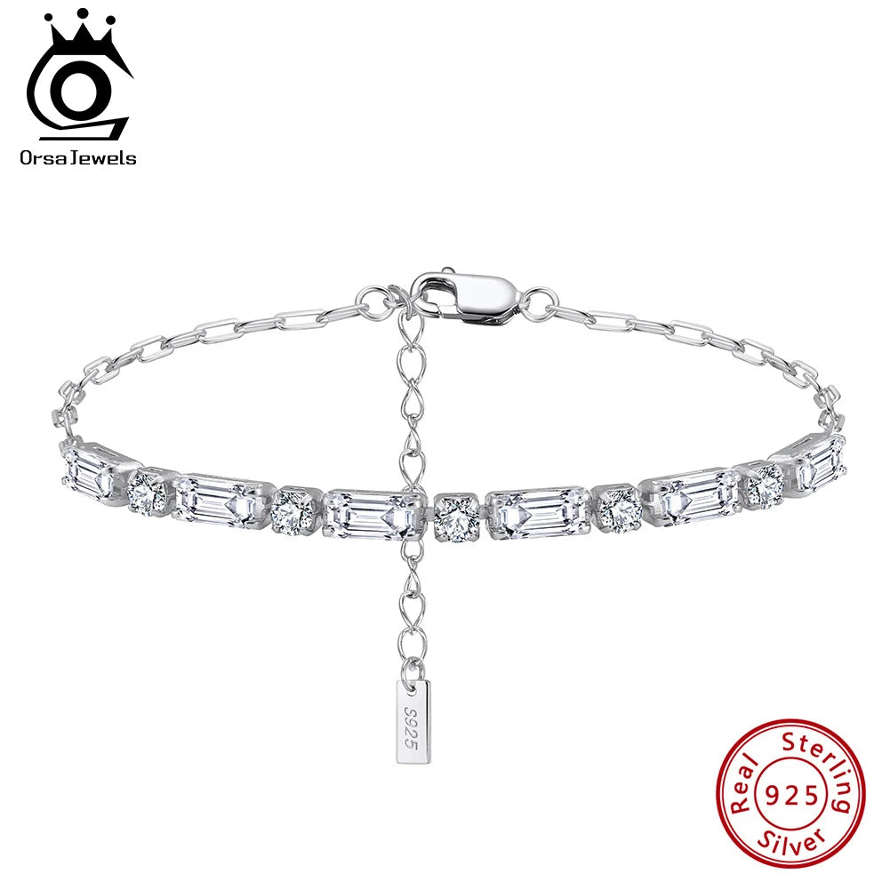 925 Sterling Silver 3mm Tennis Chain Bracelet