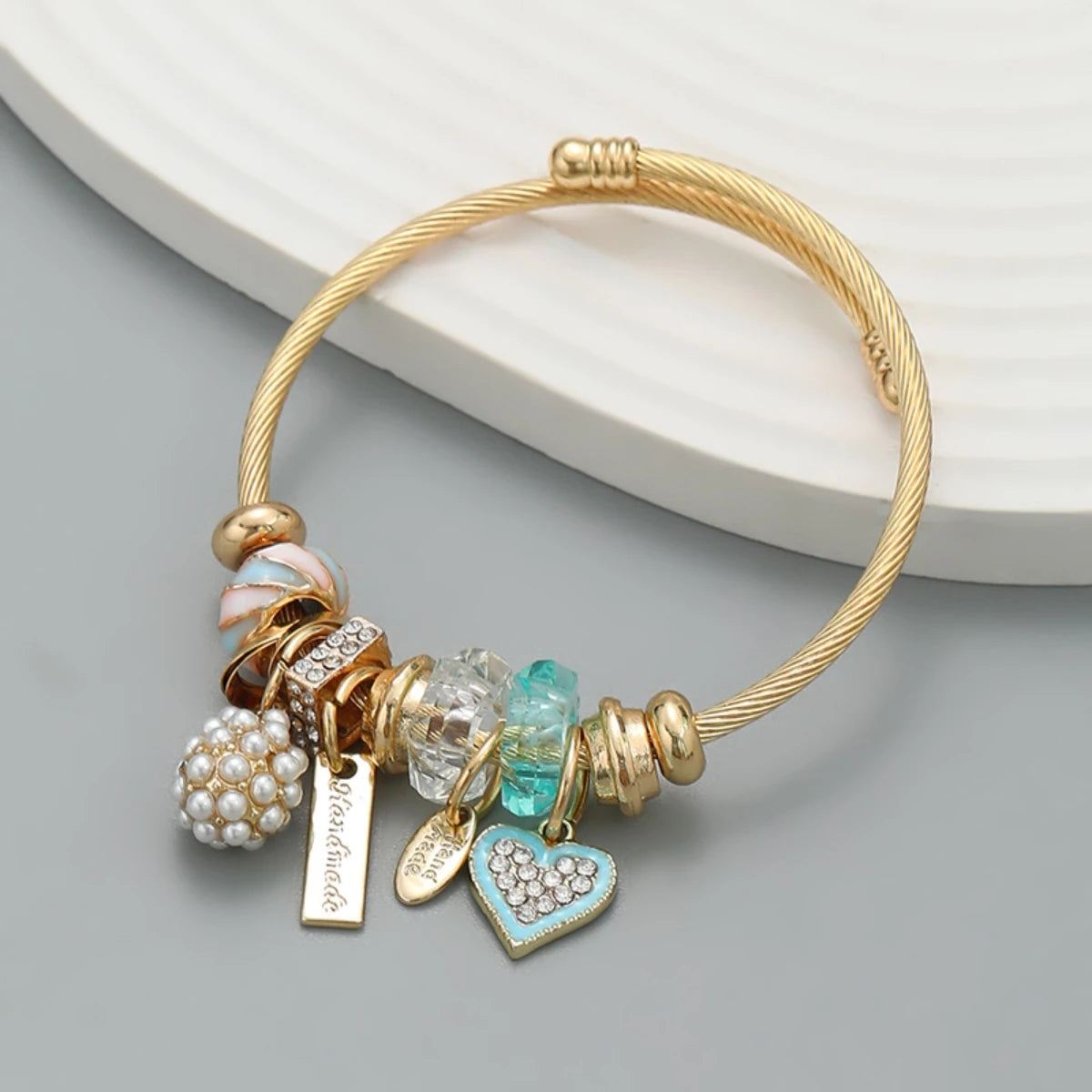 Stainless Steel Panjiadora Beaded Love Bracelet