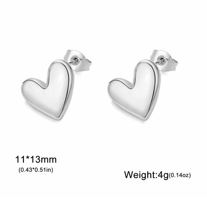 Lucktune Heart Stud Earrings Women Stainless Steel aros mujer Love Cutout Piercing Earrings Trend 2025 Kpop Jewelry Gift New