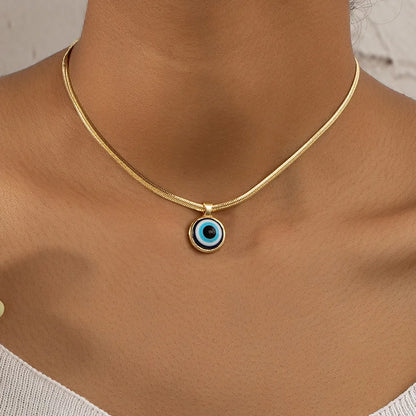 Turkish Lucky Double Layer Palm Evil Eyes Pendant Necklace for Women Micro Paved Rhinestone Eye Clavicle Chains Jewelry Gift