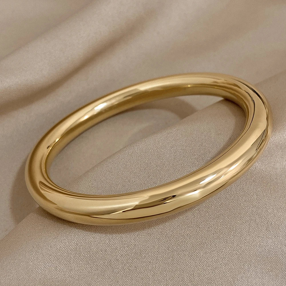 Glossy Solid Color Stainless Steel Bangle