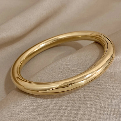 Glossy Solid Color Stainless Steel Bangle