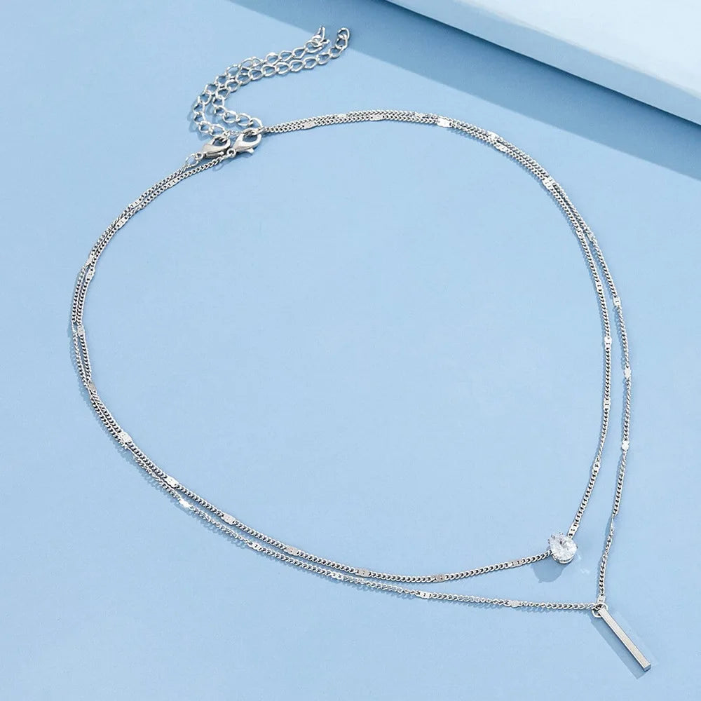 Zircon Heart Pendant Necklace