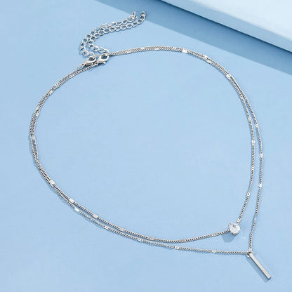 Zircon Heart Pendant Necklace