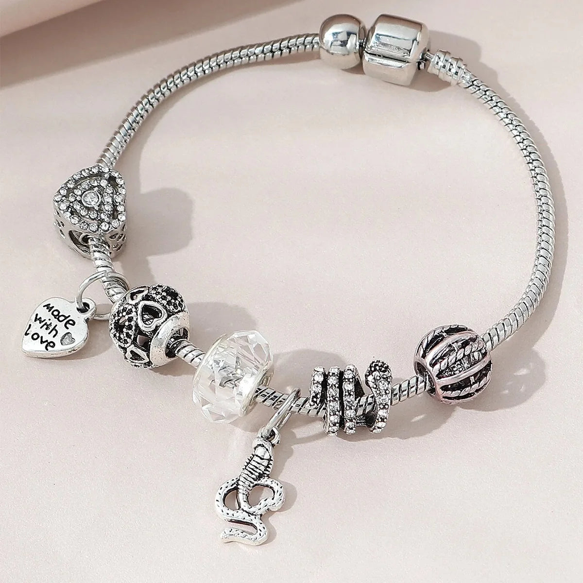 Bracelet multi-éléments en perles pour femme, accessoire de bijouterie, idéal pour un usage quotidien, une fête ou des vacances, 1 pièce -005
