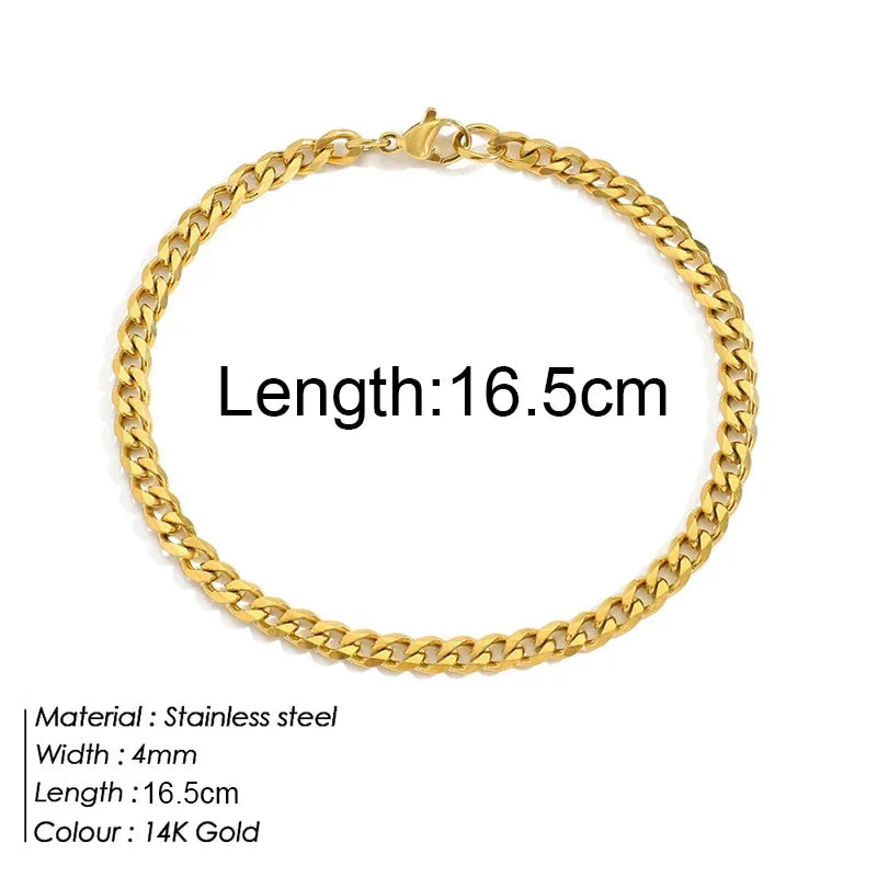 Bracelet doré en acier inoxydable avec chaîne cubaine torsadée pour femme, bijoux, cadeaux, vente en gros, livraison directe