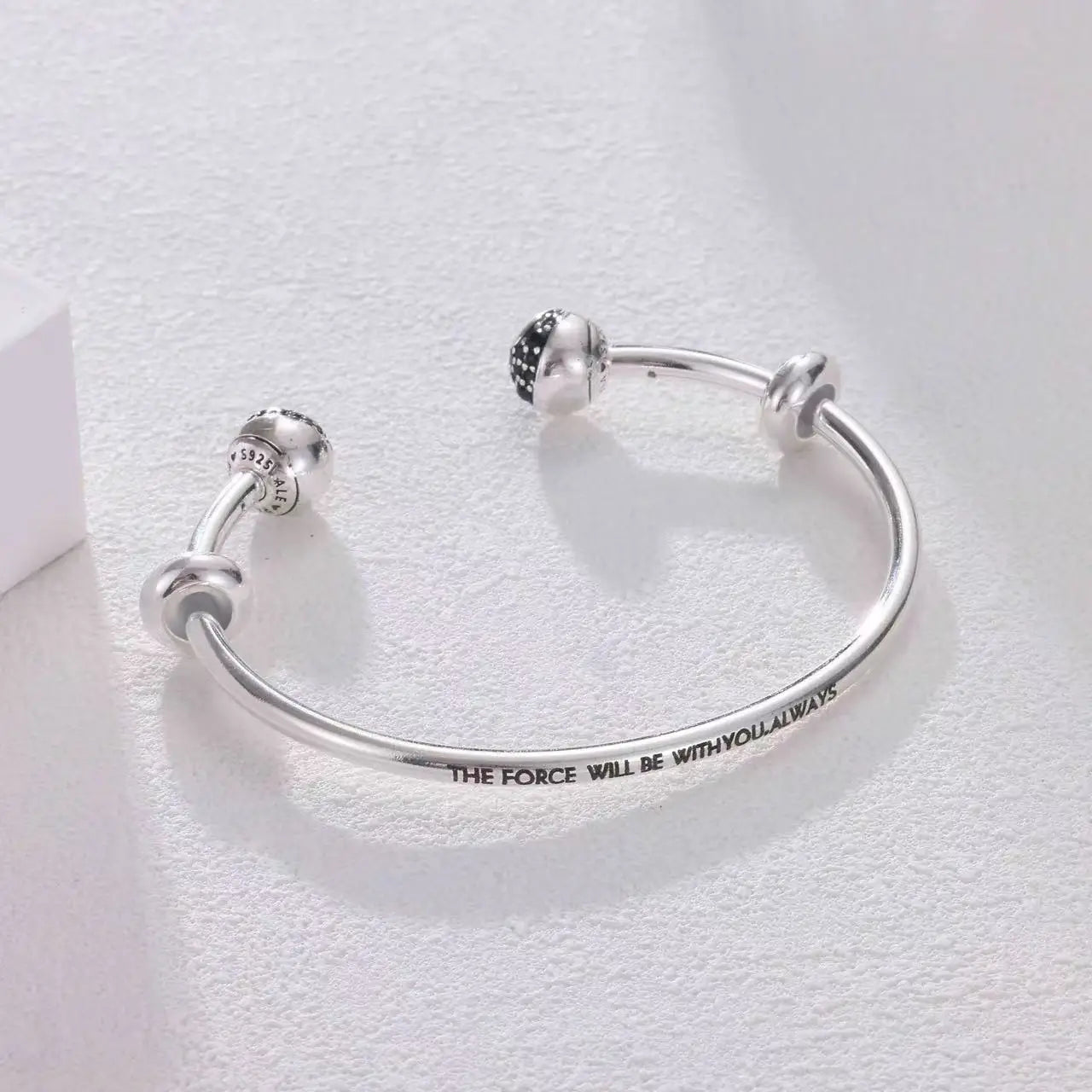 Stainless Steel Bead Bangle Bracelet