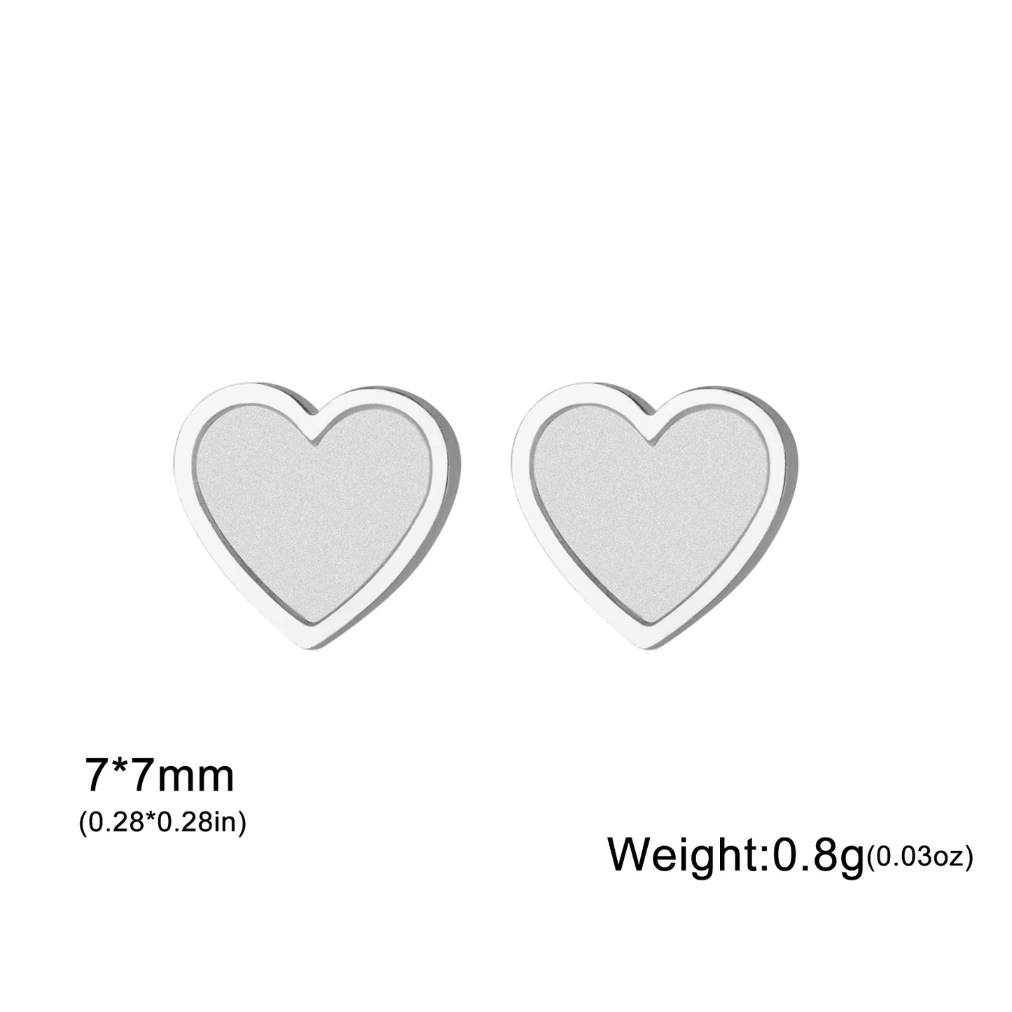 Lucktune Heart Stud Earrings Women Stainless Steel aros mujer Love Cutout Piercing Earrings Trend 2025 Kpop Jewelry Gift New