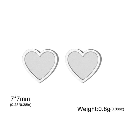 Lucktune Heart Stud Earrings Women Stainless Steel aros mujer Love Cutout Piercing Earrings Trend 2025 Kpop Jewelry Gift New