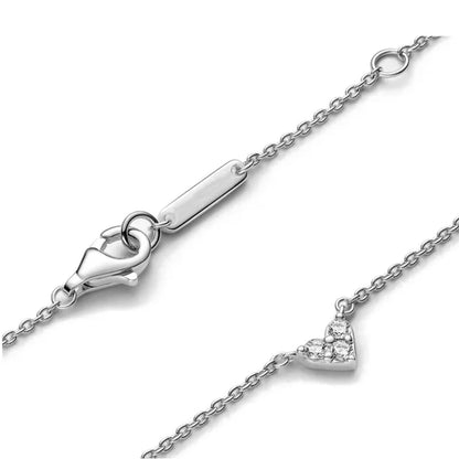 New Love Heart Zircon Pendant Necklace Original DIY Women Key chain Jewelry Decoration Bracelet Accessories Charm Beads