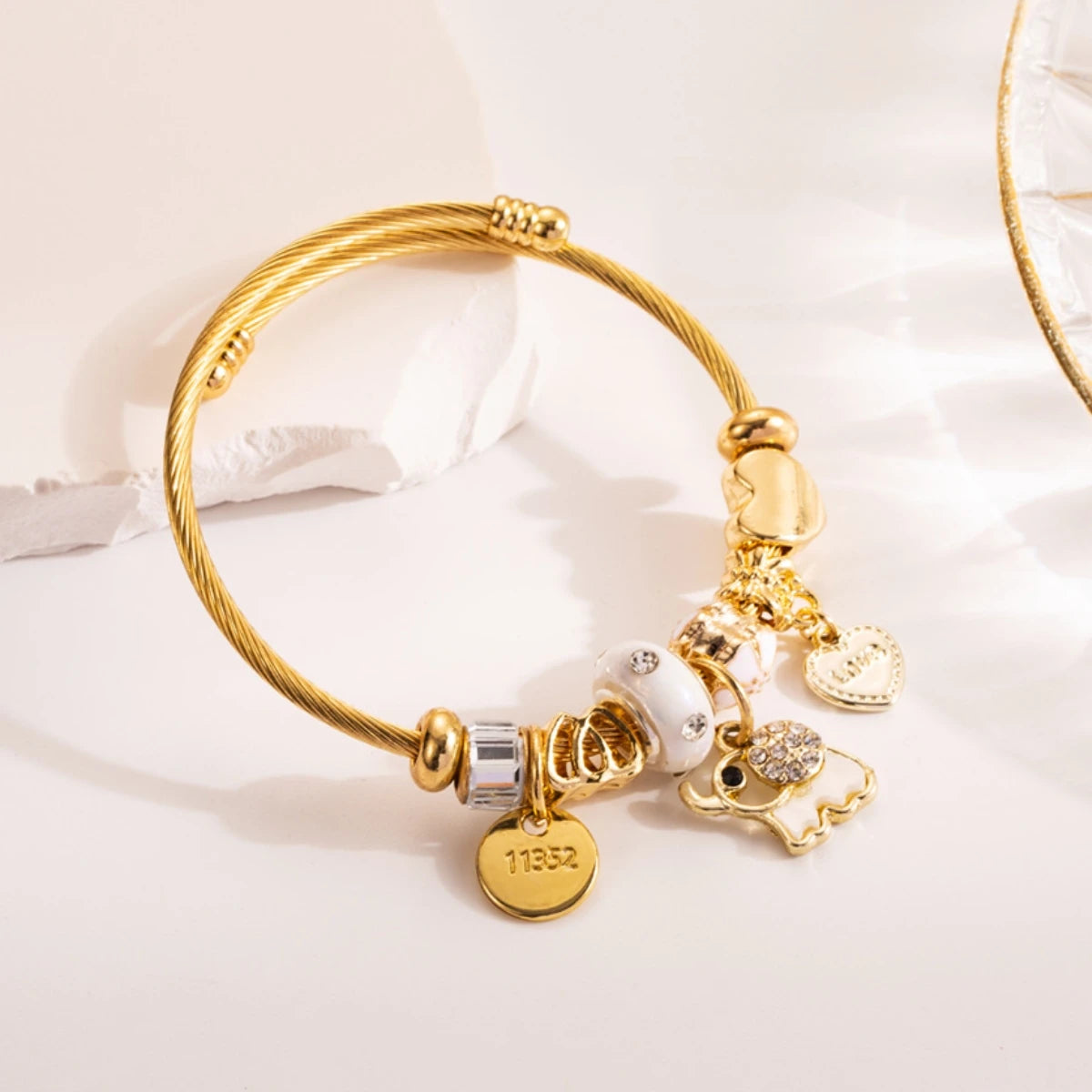 Stainless Steel Panjiadora Beaded Love Bracelet