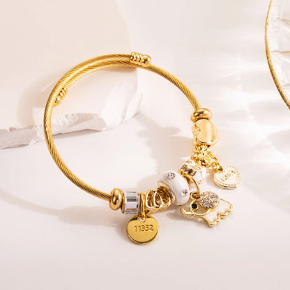 Stainless Steel Panjiadora Beaded Love Bracelet