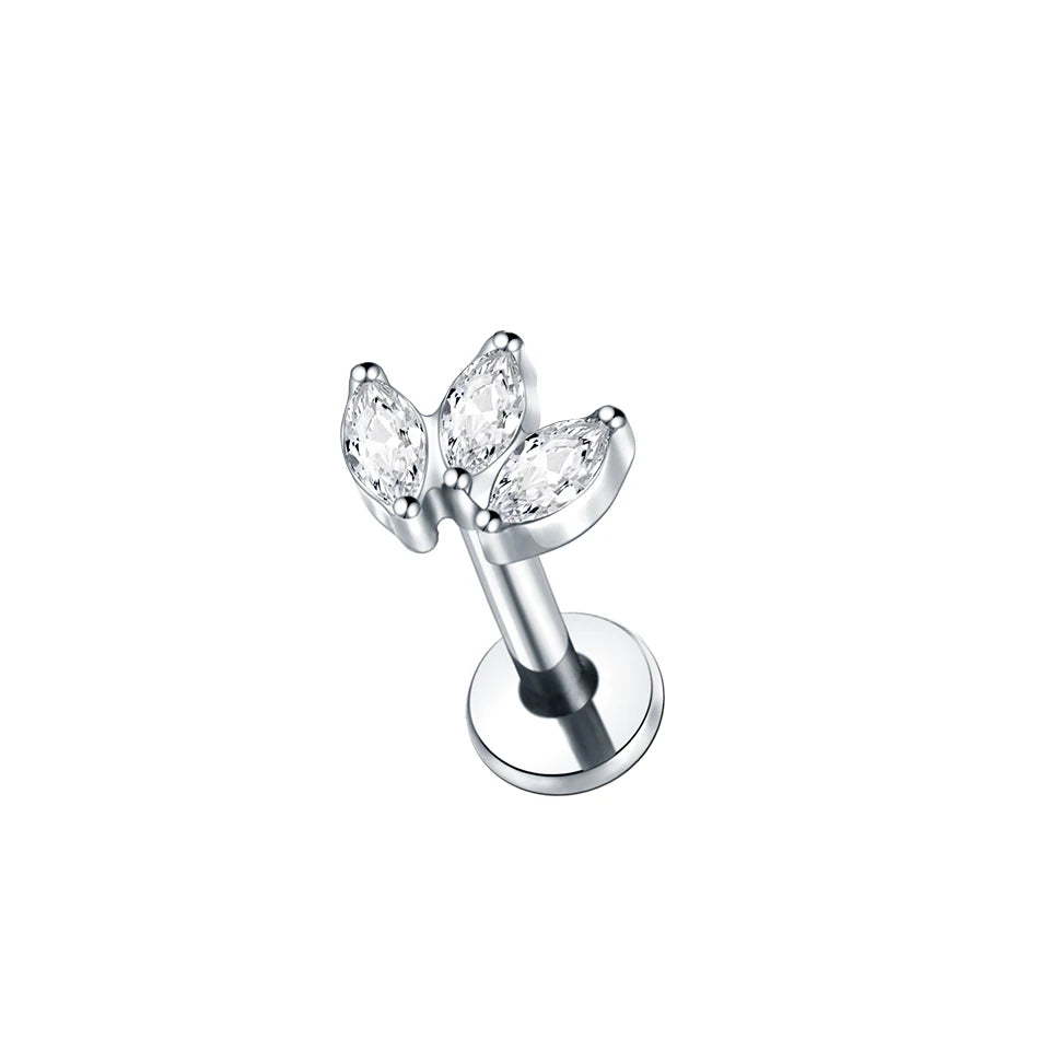 Titanium Crystal Ear Studs