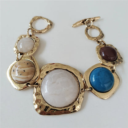 Gold Pearl & Gem Bracelet