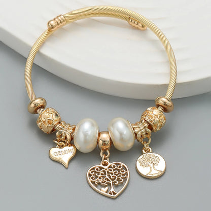 Stainless Steel Panjiadora Beaded Love Bracelet