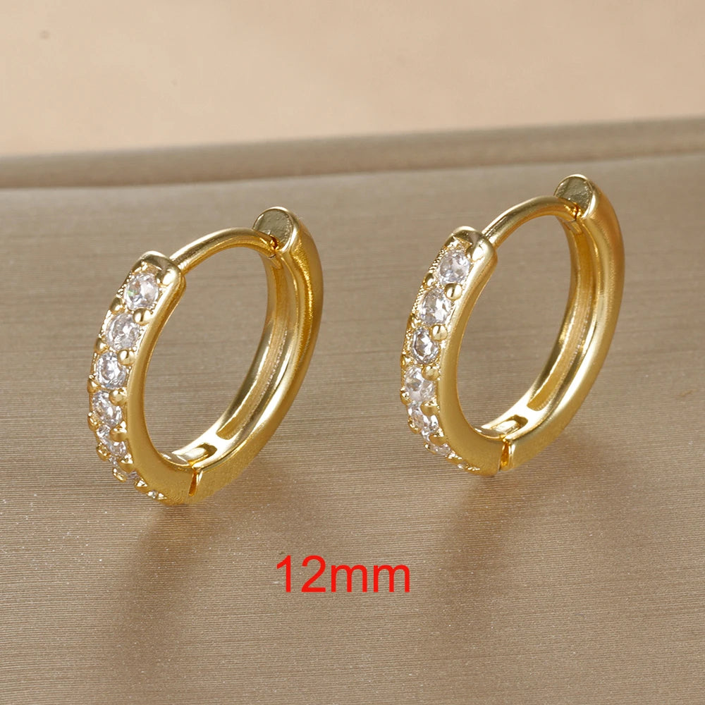 2PCS Tiny Stainless Steel Huggie Small Hoop Earrings For Women Round Circle Punk Unisex Rock Earring Cartilage Piercing Jewelry