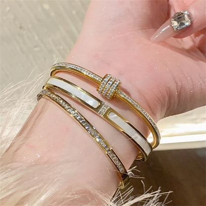 Gold Rhinestone Bracelets / Bangles