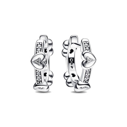 925 Silver Hoop Infinite Love Earrings Blue Flower White Stone Golden Round Heart Shape Pendant Earrings For Women DIY Jewelry