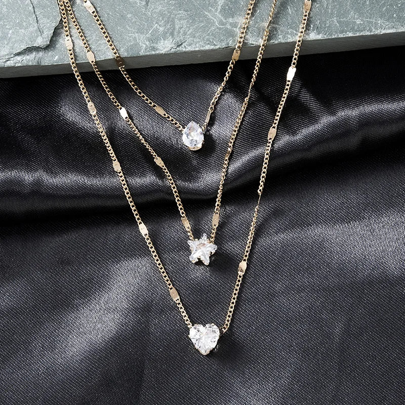 Zircon Heart Pendant Necklace