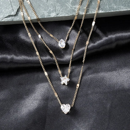 Zircon Heart Pendant Necklace