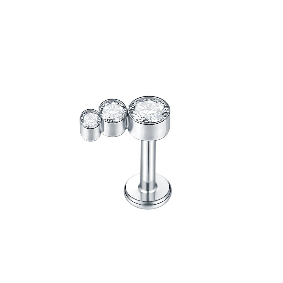 Titanium Crystal Ear Studs