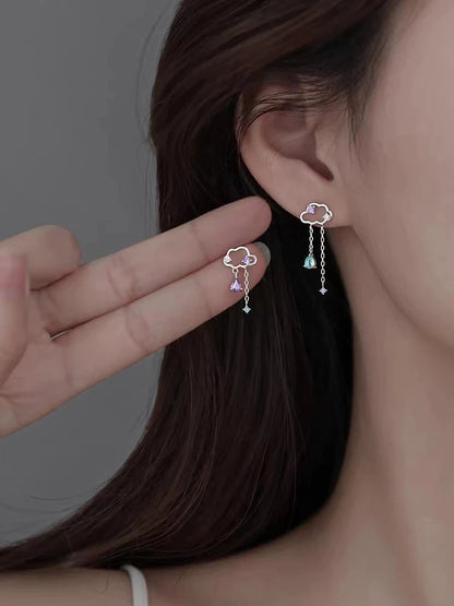Crystal Water Drop Stud Earrings
