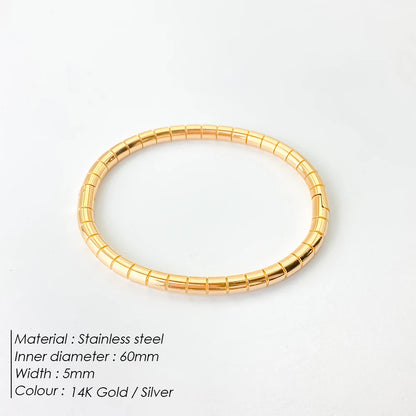 Stainless Steel Shiny Rhinestone Bangle