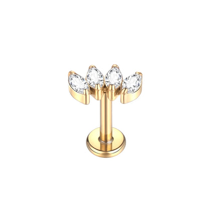 Titanium Crystal Ear Studs