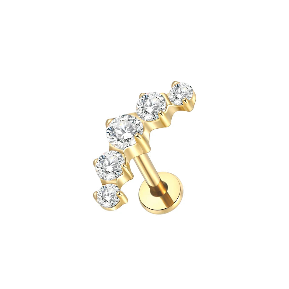 Titanium Crystal Ear Studs