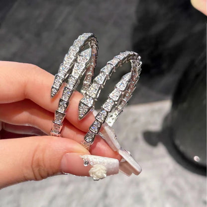Snake Bone Cubic Zirconia Open Bracelets